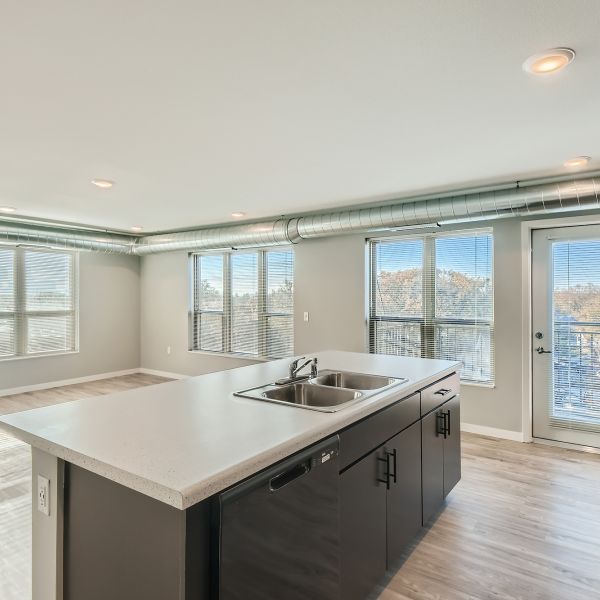 family in apartment with lots of natural light